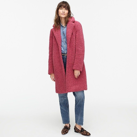 J. Crew Jackets & Blazers - JCREW Teddy Sherpa Rose Thick Warm Topcoat
